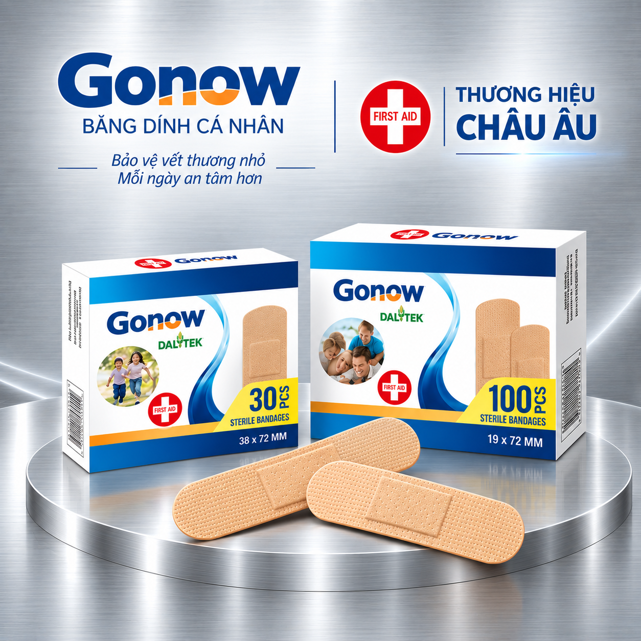 Băng dính cá nhân GONOW KT38x72mm và KT: 19x72mm